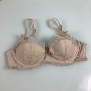 Victoria’s Secret Balconet Lace Nude Wired Sexy Bra size 38C